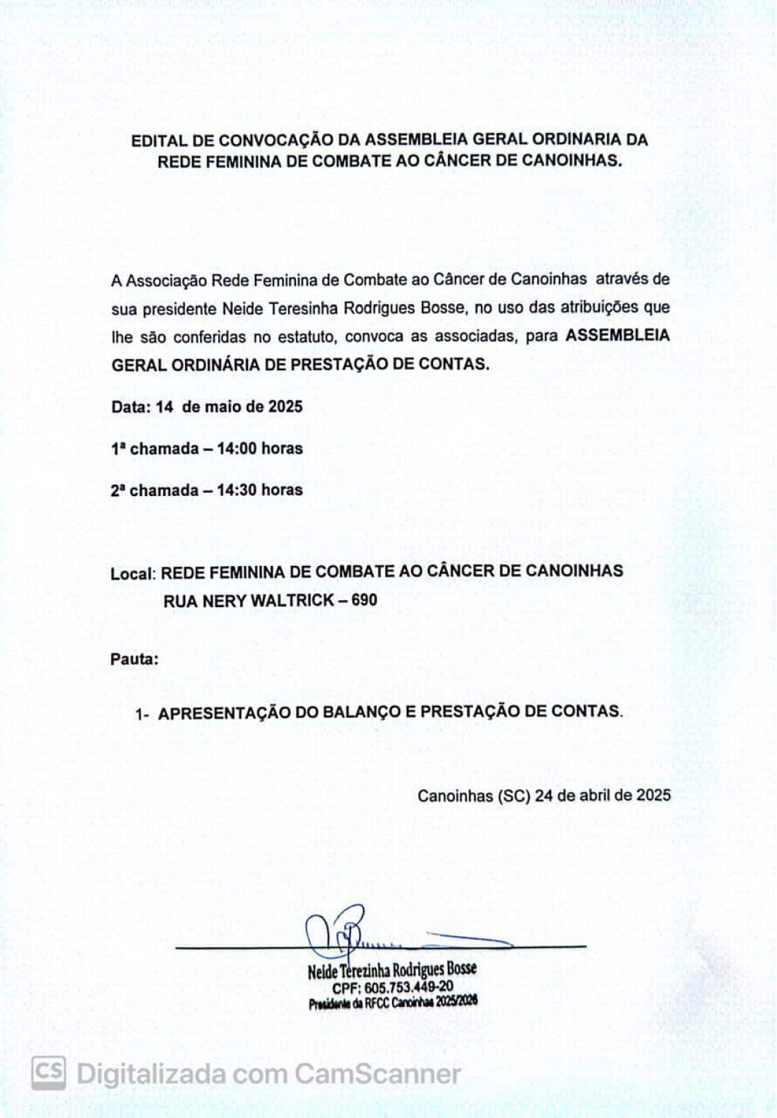 Edital de Convocação