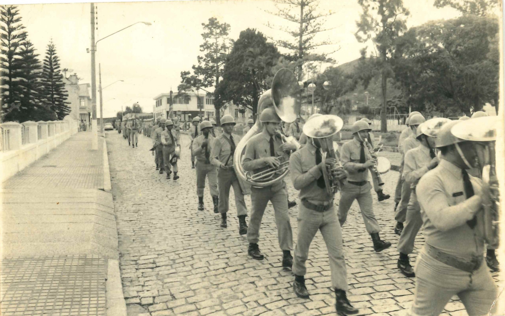Banda da PMSC em Florianópolis por volta de 1975