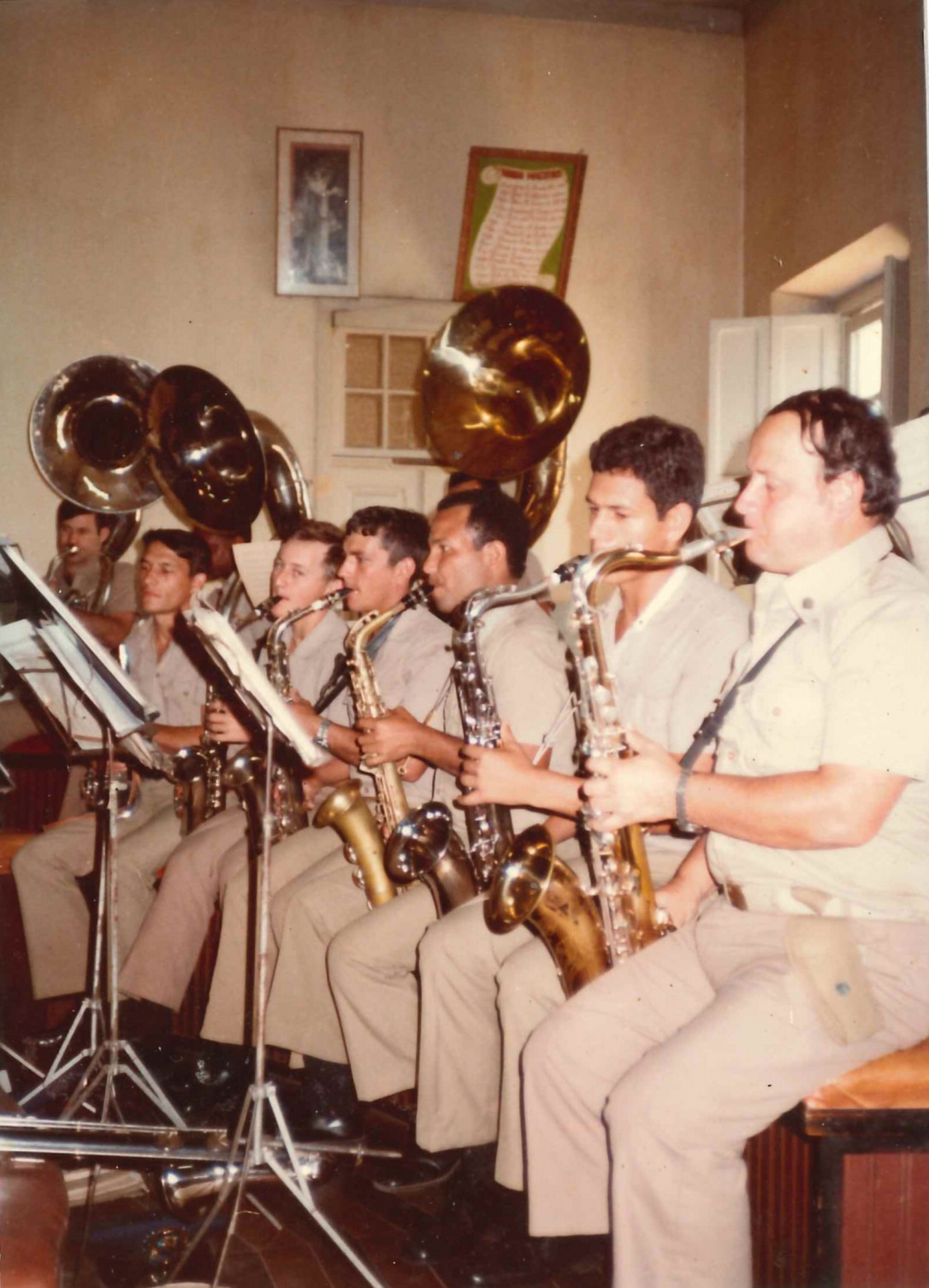 Estágio da Banda do 3BPM em Florianópolis. Por volta de 1982