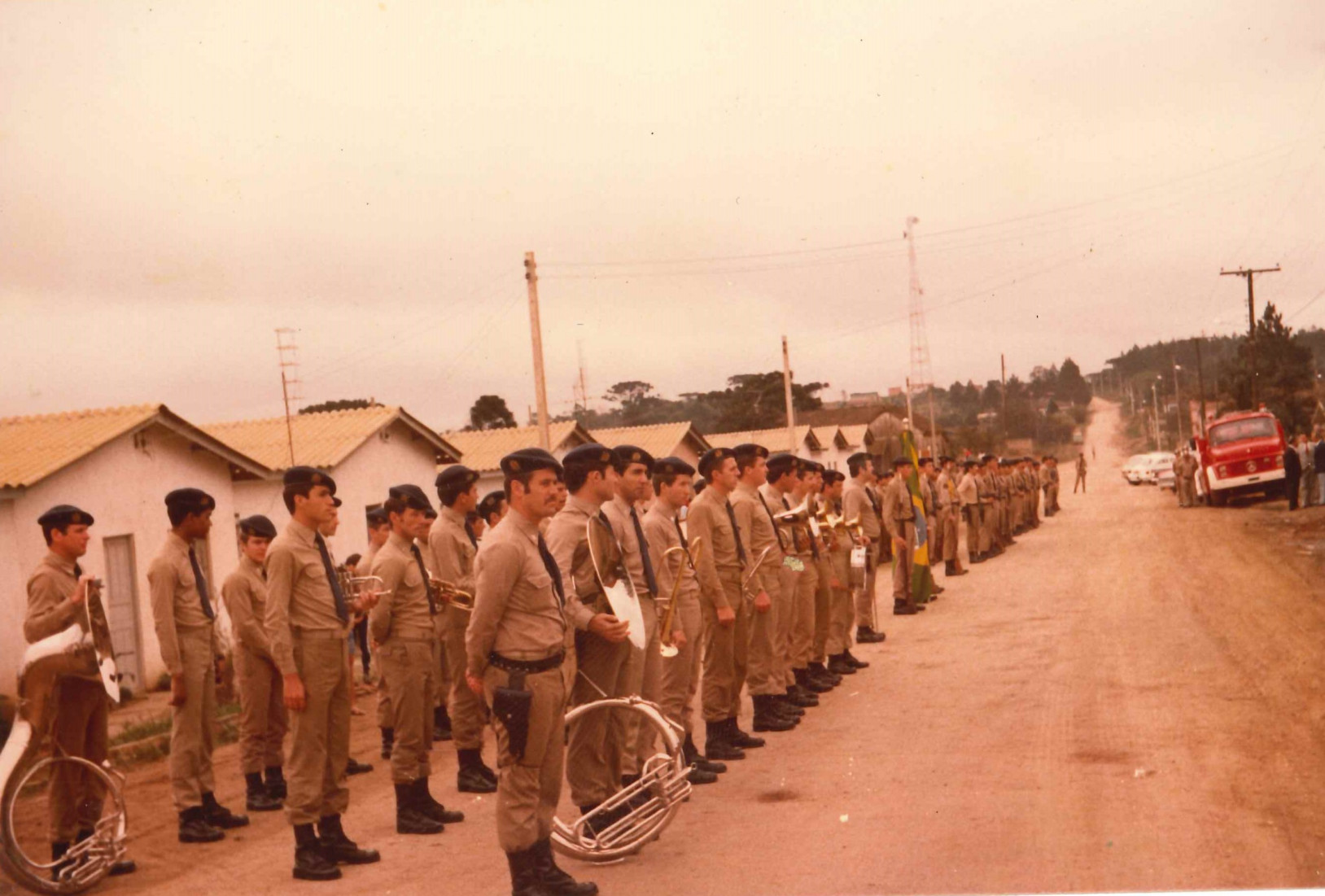 Formatura de inauguração da 3ª Companhia de Polícia Militar em Mafra em 1983
