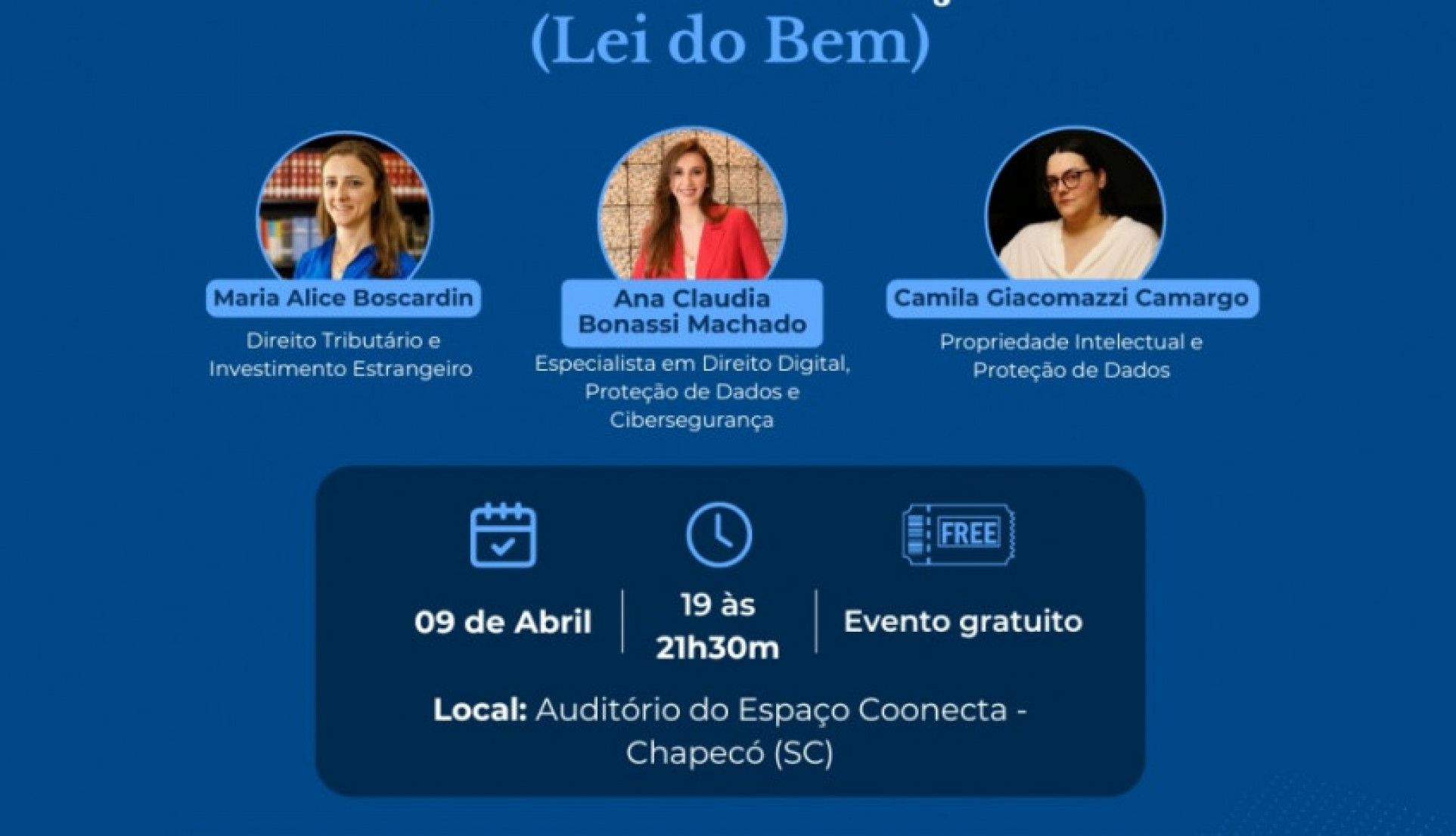 Incentivos fiscais da Lei do Bem é tema de evento em Chapecó