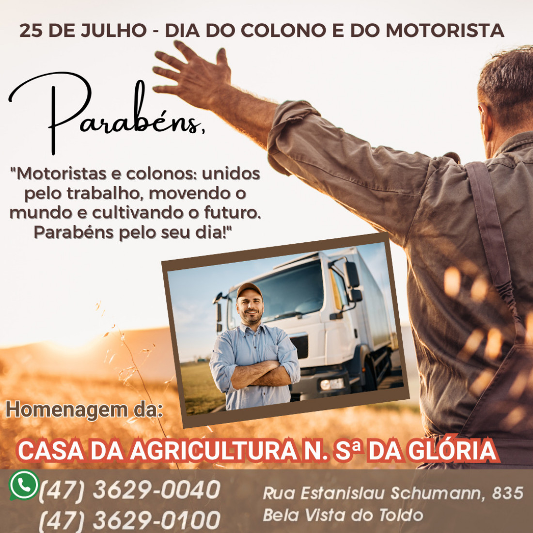 Homenagem Casa da Agricultura Nossa Senhora Da Glória