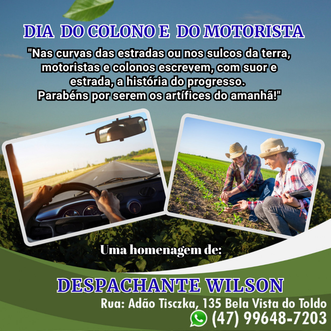 Homenagem Despachante Wilson Wagner