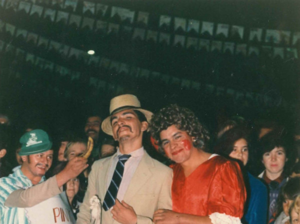 Policiais fantasiados. Festa junina 3ºBPM. Década de 1980