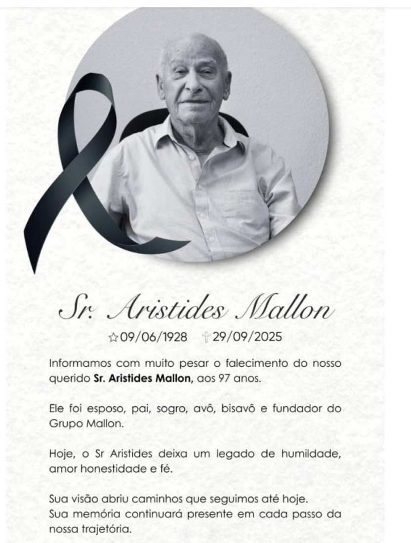  Fundador do Grupo Mallon, ele não apenas ergueu um conglomerado de sucesso, mas ajudou a transformar a cidade e a vida de suas gerações.