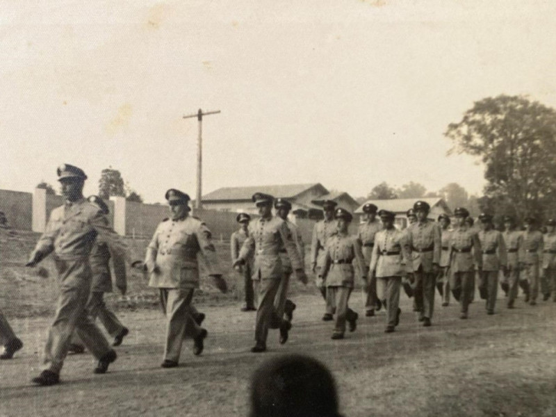 Desfile da 3ª Companhia Isolada na década de 1950
