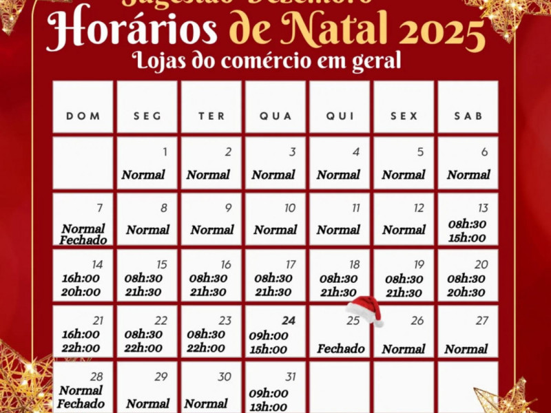 Uma programação especial para as compras de Natal e Réveillon.