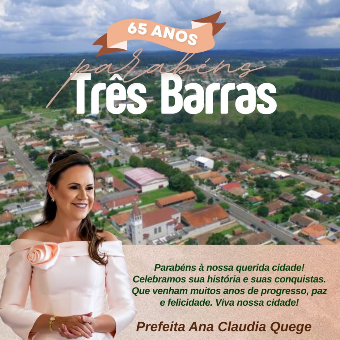 Homenagem da Prefeita do Município, Ana Claudia Quege.