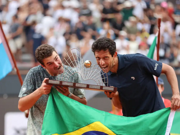 Jo&atilde;o Fonseca e Marcelo Melo garantem t&iacute;tulo de duplas do Rio Open