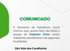 Comunicado: Cadastro &uacute;nico