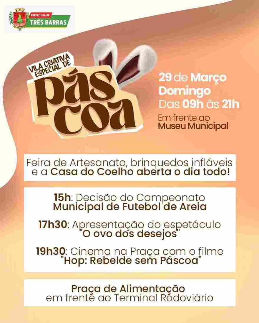 Programa&ccedil;&atilde;o especial de P&aacute;scoa em Tr&ecirc;s Barras