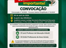 Convoca&ccedil;&atilde;o