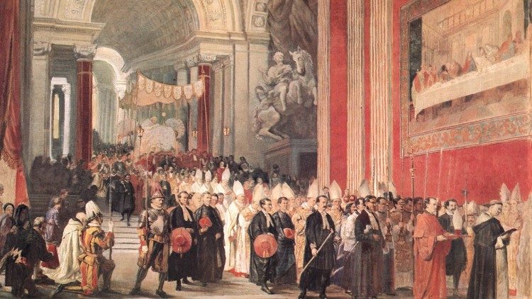 Prociss&atilde;o de Corpus Christi com o Papa Greg&oacute;rio, por Ferdinando Cavalleri, c.1794&ndash;1865