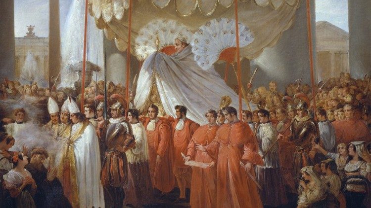 Procissão na Praça de São Pedro, por Ferdinando Cavalleri