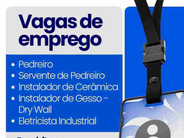 Oportunidade de emprego emprego na &aacute;rea da constru&ccedil;&atilde;o e ind&uacute;stria