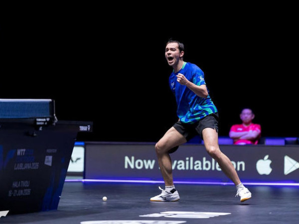 Hugo Calderano cai na final e perde chance do tri no WTT da Eslov&ecirc;nia