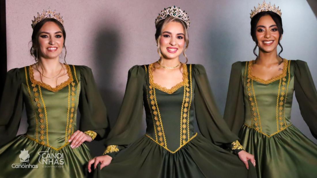 Sindimate presenteia realeza da Fesmate com vestidos inspirados na identidade de Canoinhas