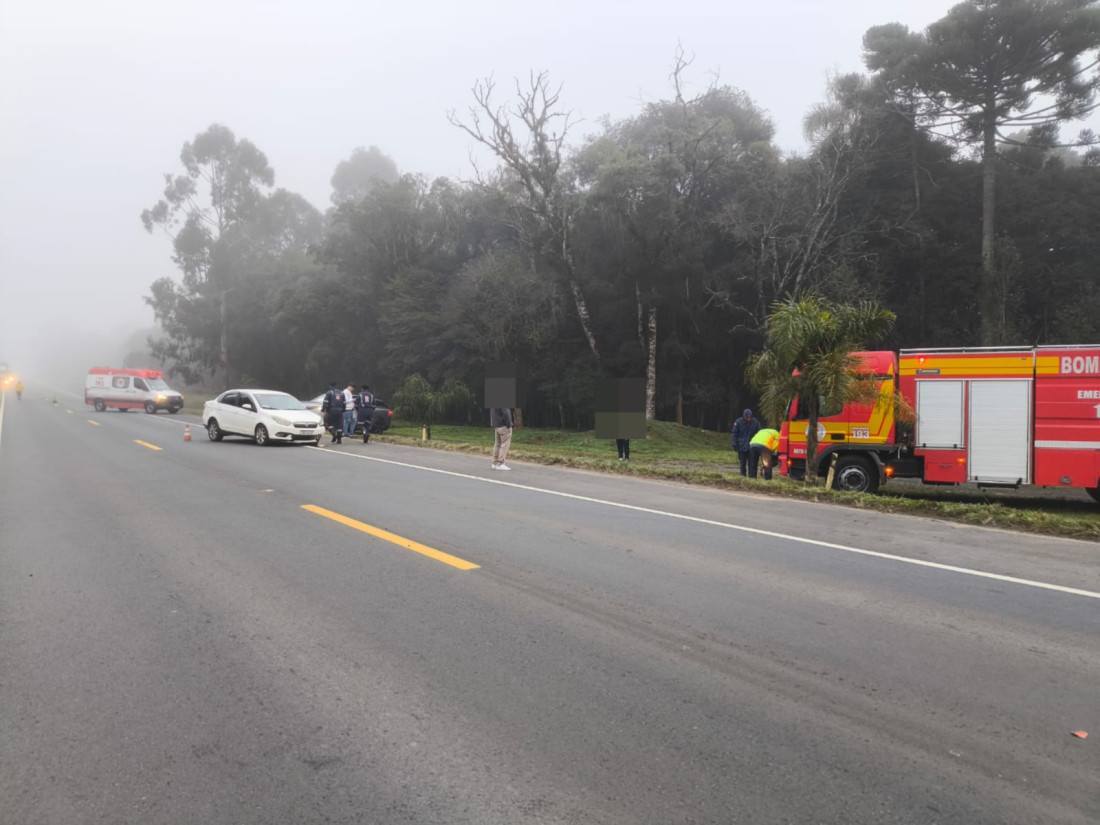 Acidente aconteceu na manhã de terça-feira (15), próximo à Fazenda Nagano. Apesar do impacto e do acionamento dos airbags, ninguém ficou ferido.