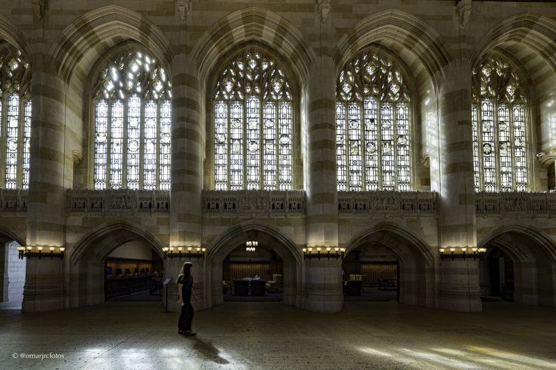  Salas da Biblioteca da Universidade de Yale. Sterling Memorial Library.
