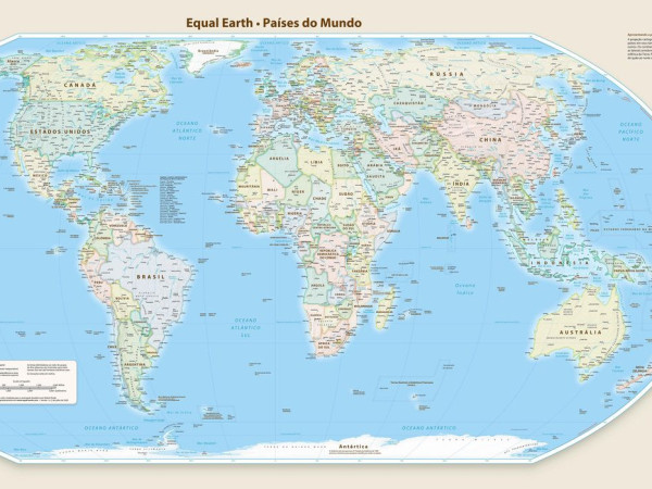 Novo mapa-m&uacute;ndi corrige tamanho da &Aacute;frica, Am&eacute;rica do Sul e &Aacute;sia