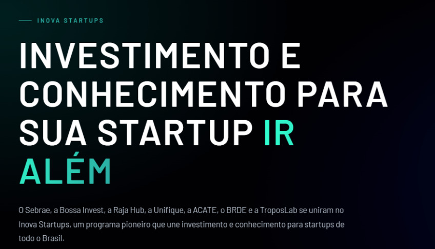 Inova Startups está com inscrições abertas para startups de todo o Brasil