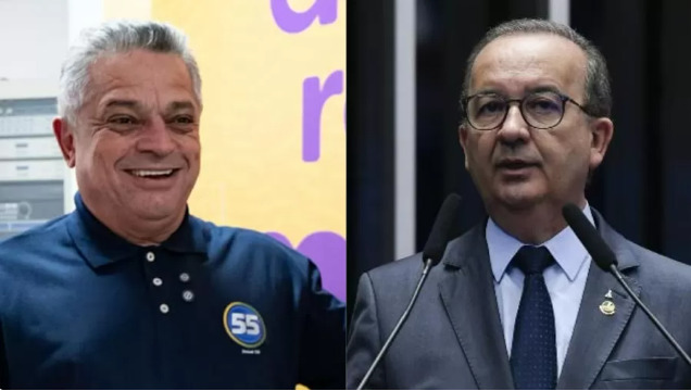 Jo&atilde;o Rodrigues (PSD), candidato ao governo de SC, e Jorginho Mello (PL), governador que busca a reelei&ccedil;&atilde;o.