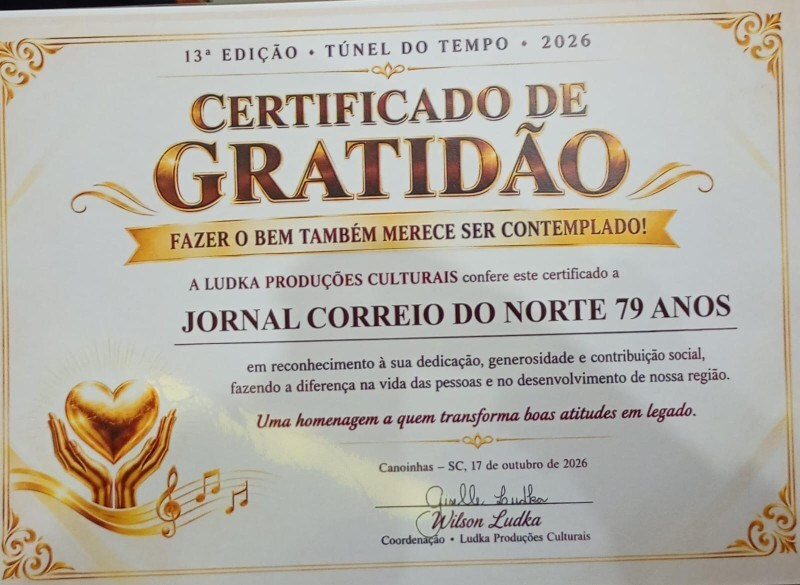 Portal Correio do Norte &eacute; Homenageado em Solenidade.